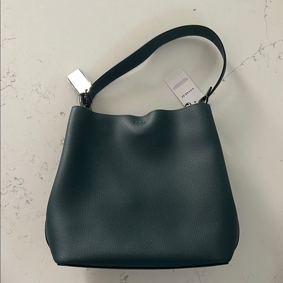 Coach Dark Green Leather Shoulder Bag - Picture 6 of 8